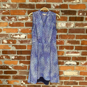 Rebecca Taylor Leo‎ Fever Blue Leopard Silk Mini Dress Size 4